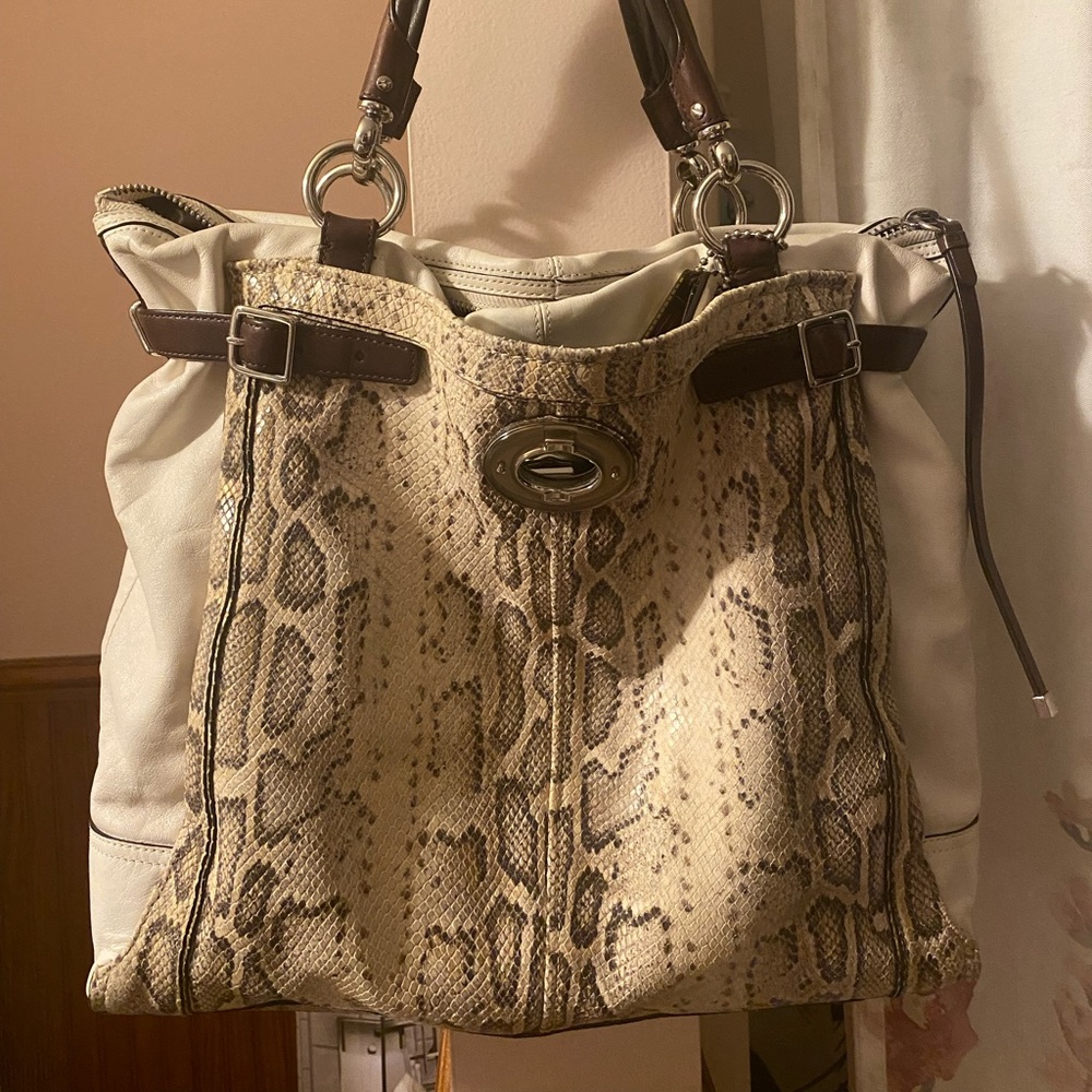 Animal Print Snakeskin COACH Shoulder Bag